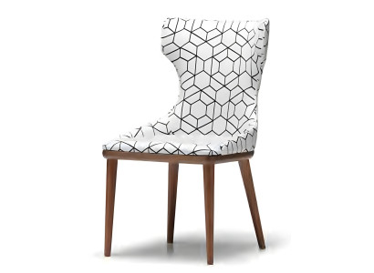 Weiße Holzstuhl modern elegant für Esszimmer, Büro oder Wohnzimmer