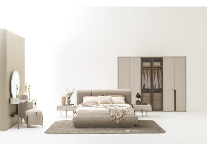 Modernes Schlafzimmer Komplettes Set Bett Nachttische Kleiderschrank 5tlg