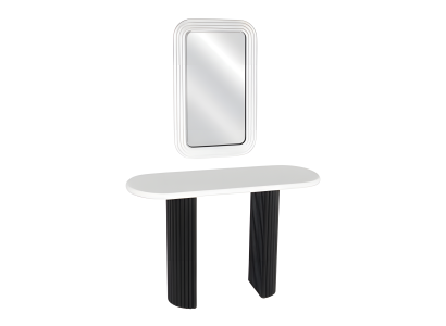 Weiße Konsole mit Spiegel aus Holz im eleganten Stil