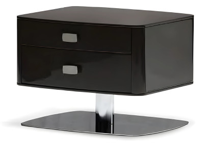 Das lakonische Design des Nachttisches fügt sich in jeden Einrichtungsstil ein