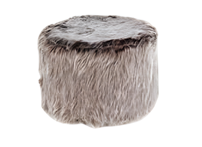 Beiger Holz-Textil Hocker im modernen Design