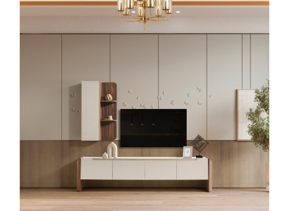 Moderner TV-Ständer aus Holz in Beige