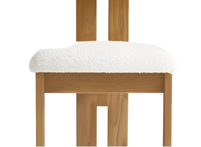 Eleganter Stuhl mit Holzgestell ruhigem Design und gepolsterter Sitzfläche