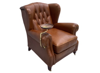 Chesterfield Lounge Sessel braun gepolstert Ohrensessel Möbel