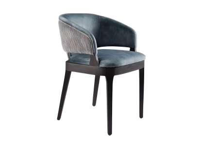 Moderner Holzstuhl mit gepolstertem Sitz Polster Sessel Möbel