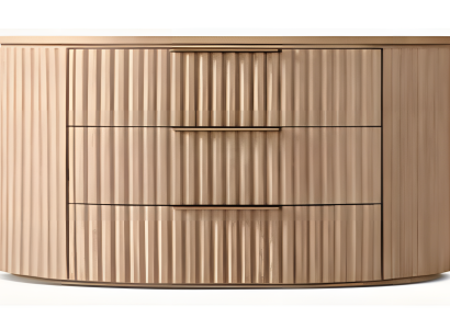 Formschöner Kommode mit Rillenoptik und geschwungener Form