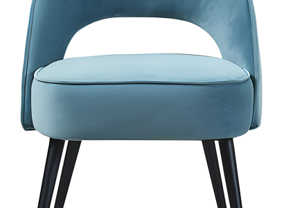 Moderner gepolsterter Stuhl mit anmutigem Ausschnitt in der Rückenlehne