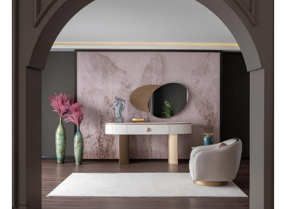 Esszimmer-Set mit Konsolentisch, Spiegel und elegantem Sessel