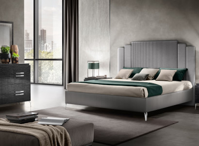 Das zeitgemäße Schlafzimmer-Set 5 tlg (Bett+2x Nachttisch+Kommode+Spiegel)