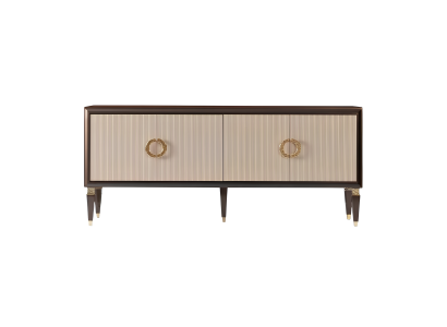 Elegantes Sideboard mit viel Stauraum und edlen goldenen Akzenten