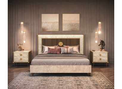 Schlafzimmer Set (Bett+ 2x Nachttisch) Schick und praktisch für Ihr Schlafzimmer