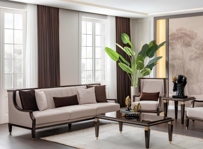 3+1 Sitzer, Couchtisch & Beistelltisch – stilvolles Wohnzimmer-Set