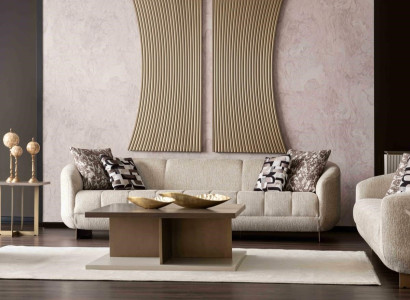Wohnzimmer-Set: 3-Sitzer Sofa & Couchtisch – stilvoll & gemütlich.