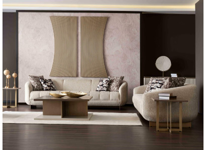 2x 3-Sitzer, Couchtisch & Beistelltische – stilvolles Set fürs Wohnzimmer