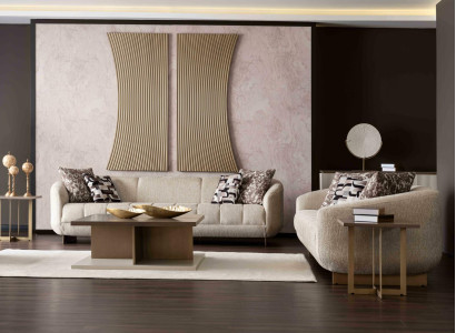 2x 3-Sitzer, Couchtisch & Beistelltische – stilvolles Set fürs Wohnzimmer