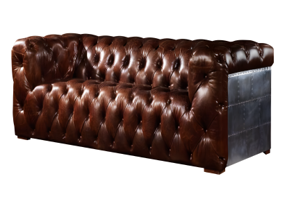 3-Sitzer Chesterfield Couch Polster Sofa Modern Aluminium Rückseite