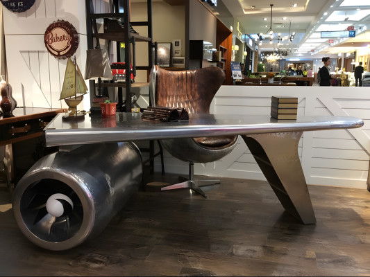 Aluminium Schreibtisch Aviator Büro Funktional Stilvoll Flugzeug Flügel