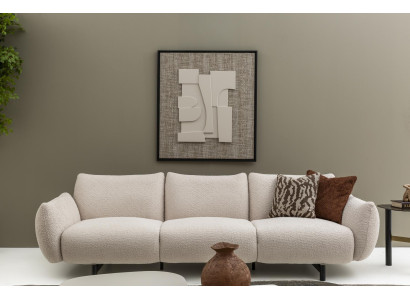 Modernes 4-Sitzer-Sofa Textilbezug Beige Elegant