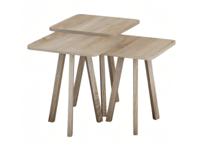 Beige Holz Couchtisch-Set Modern Elegant Wohnzimmermöbel