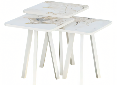 Weißes Holz Couchtisch-Set im modernen Design