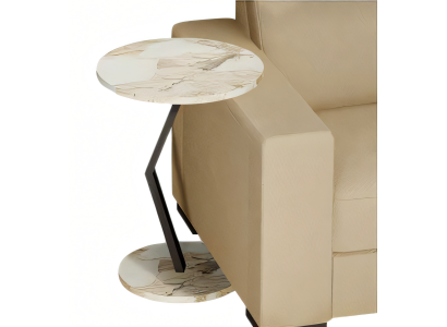 Beistelltisch aus Holz in Beige modern eleganter Wohnzimmertisch