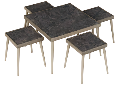 Elegantes schwarzes Wohnzimmer-Set aus Holz und MDF in klassischem