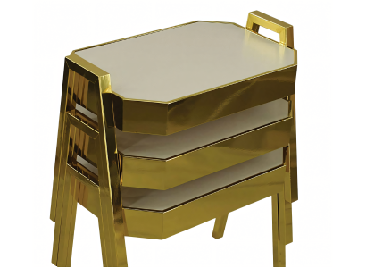 Elegantes Gold Holz Couchtisch-Set stilvoll und langlebig