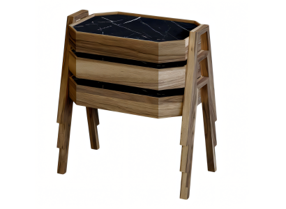 Schwarzes Holz Couchtisch-Set modern und stilvoll