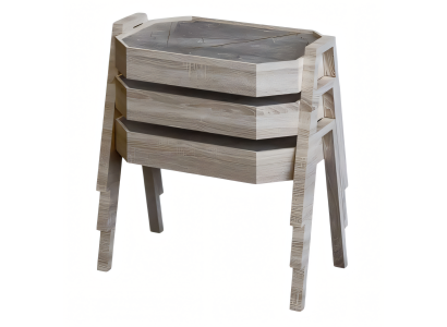 Elegantes graues Couchtisch-Set aus Holz im modernen Stil