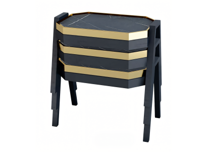 Schwarzes Holz Couchtisch-Set modern eleganter Stil