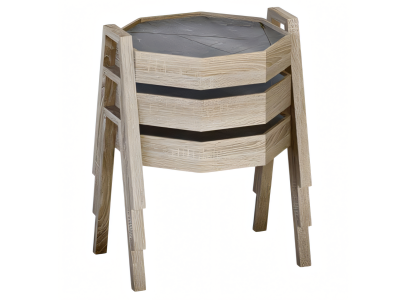 Elegantes graues Couchtisch-Set aus Holz im modernen Stil