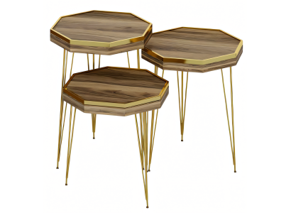 Beistelltisch Holz Beige Elegant Zeitlos