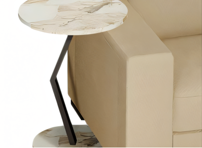 Beistelltisch aus Holz in Beige modern und robust