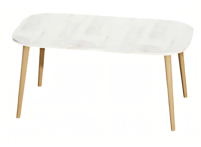 Eleganter weißer Couchtisch aus Holz im minimalistischen Design