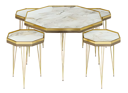 Moderner Wohnzimmer-Set in Mehrfarbig aus MDF und Edelstahl