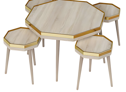 Wohnzimmer-Set Beige Holz Modern Elegant