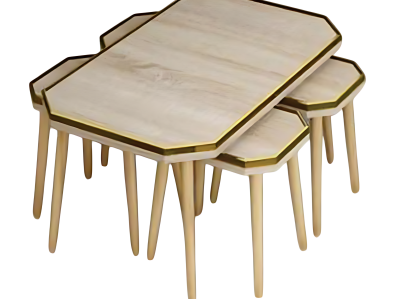 Wohnzimmer-Set Beige Holz Edelstahl modern elegant