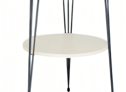 Weißer Metall Beistelltisch im modernen Design