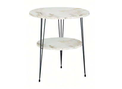 Beistelltisch aus Metall in Beige modern eleganter Wohnstil