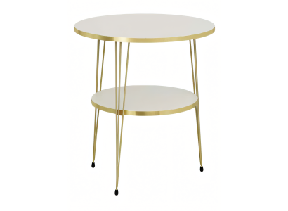 Beistelltisch aus Metall in Beige modern elegant