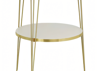 Beistelltisch aus Metall in Beige modern elegant