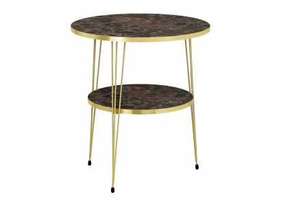 Beistelltisch aus Metall in Braun modern eleganter Wohnstil