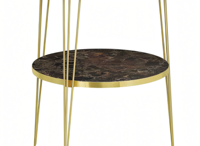 Beistelltisch aus Metall in Braun modern eleganter Wohnstil