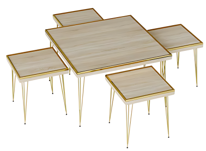 Wohnzimmer-Set in Beige mit MDF und Edelstahl modern und elegant