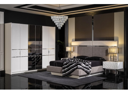 Elegantes weißes Schlafzimmermöbel-Set aus Holz mit modernem Design