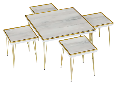 Wohnzimmer-Set Grau Modern MDF Edelstahl Elegantes Design
