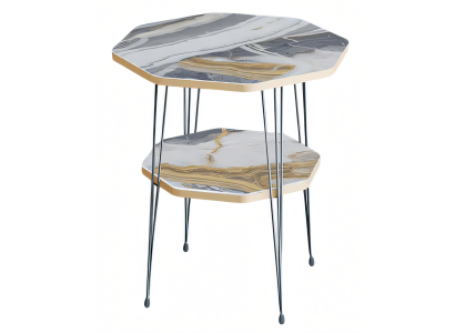 Beistelltisch aus Metall in Grau modern eleganter Wohnzimmertisch