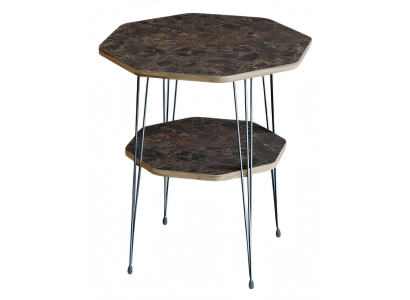 Beistelltisch aus Metall in Braun modern eleganter Wohnstil