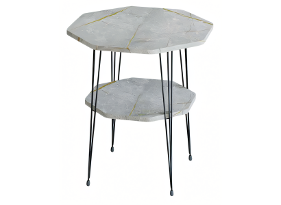 Moderner grauer Beistelltisch aus Metall