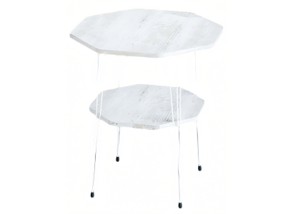 Eleganter weißer Beistelltisch aus Metall im modernen Stil